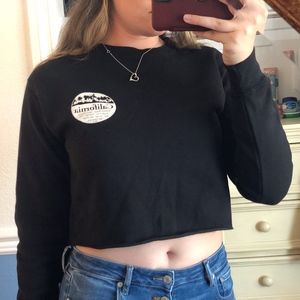 Brandy Melville Black Crew Neck Cutoff